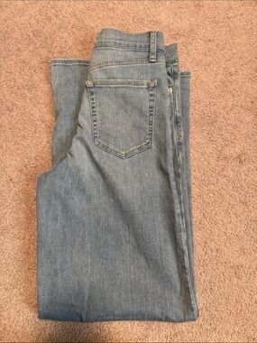 Frame Denim Palazzo Light Blue Jeans with Gold Stitching